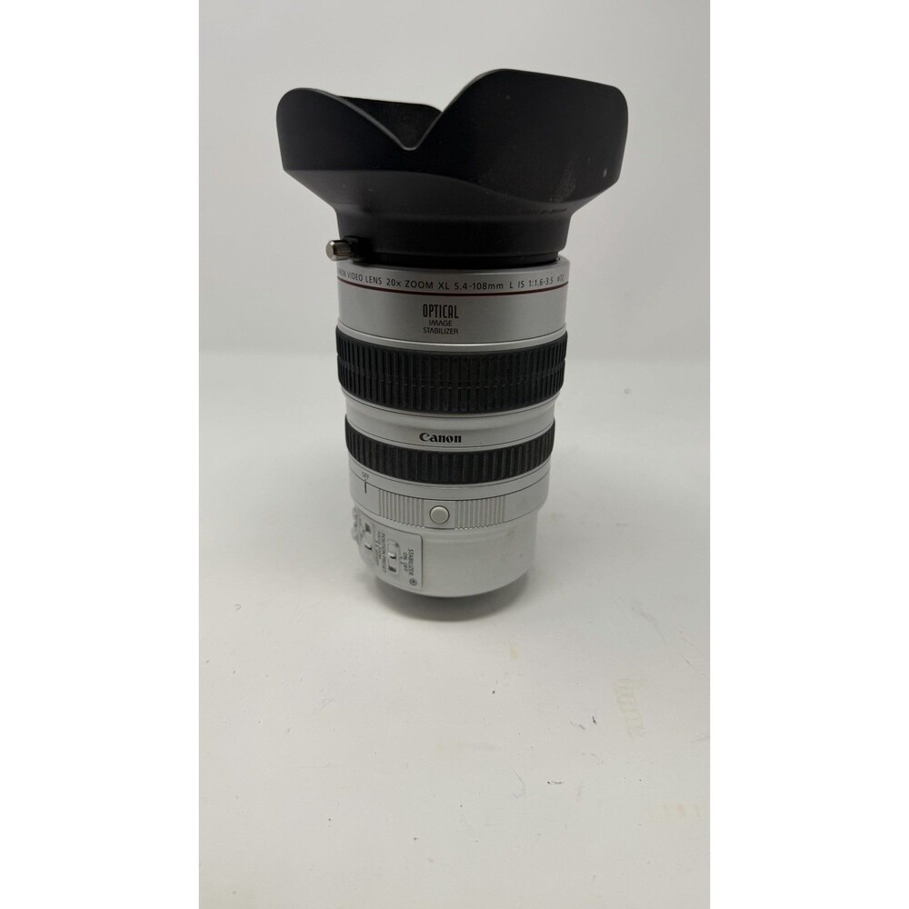 Canon Video Lens 20x Zoom XL 5.4-108mm L IS 1:1.6-3.5 72mm w/ Hood